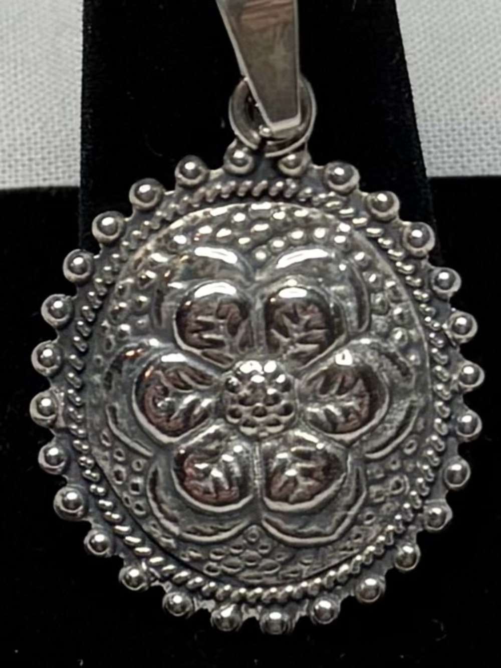 Vintage CII Signed Mexico 925 Sterling Silver Pendant 10g Modernist Southwestern